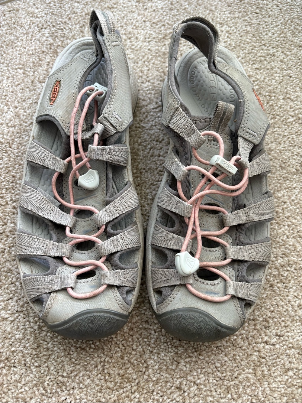 KEEN Gray Pink Lace Up Adventure Hiking Water Sandal Shoes Size‎ 8.5 EU 39 Comfy
